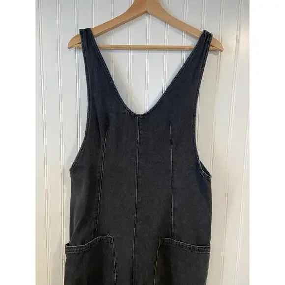 High Roller Jumpsuit Women's Small Black Denim, Travel, Boho, Casual - Picture 3 of 5